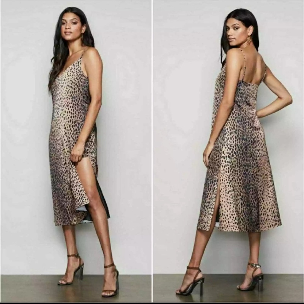 Good American Leopard Silk Dress